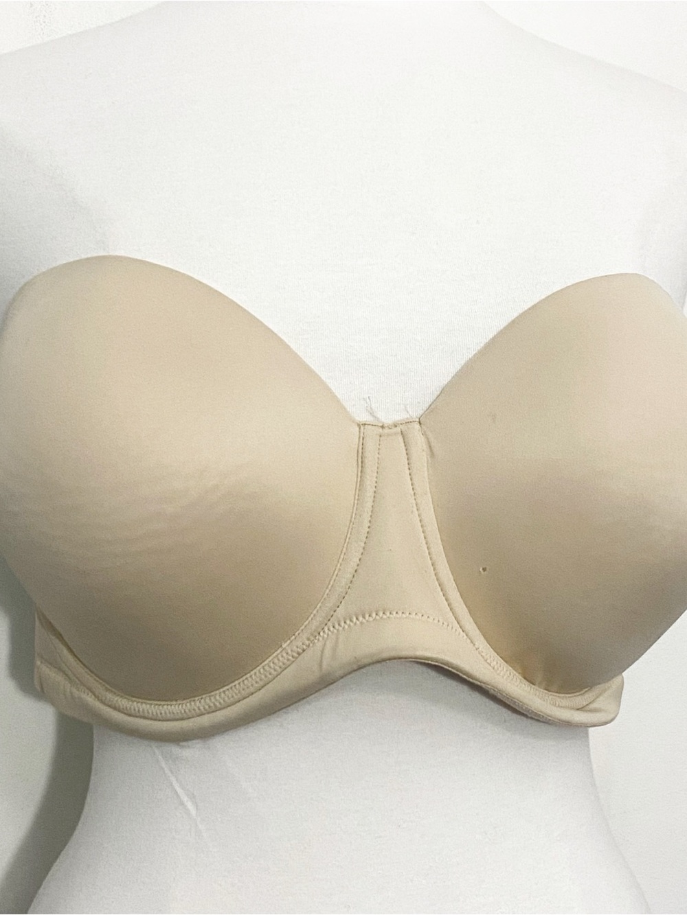 HSIA Strapless Nude T-Shirt Bra - Neutral Support Molded Underwire Cups 44D